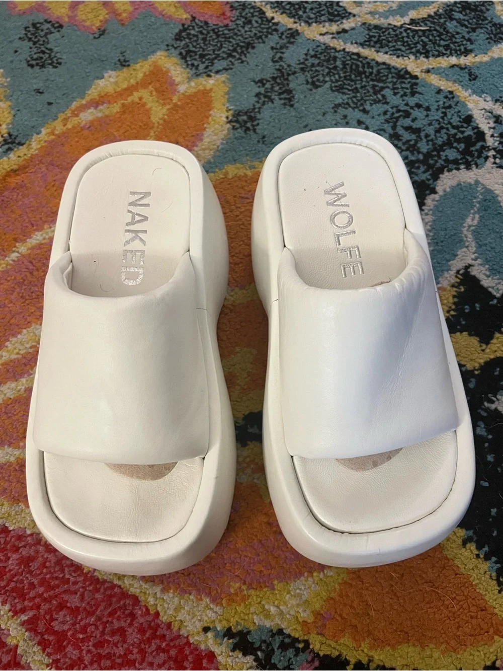 NAKED WOLFE Destiny Platform Sandal Women’s 7 White